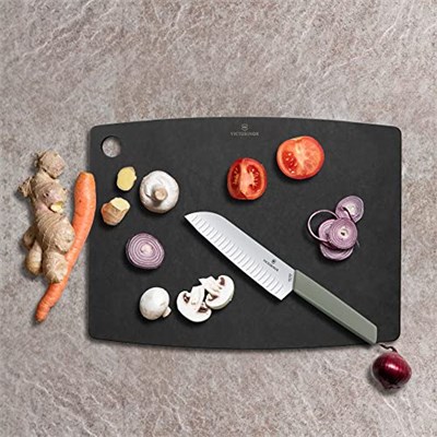 Victorinox Kesme Tahtası Kitchen Serisi, Bıçakları Koruyucu, Bulaşık Makinesinde Yıkanabilir, Uzun Ömürlü, L (44,4 x 33 x 0,6, Düz sİyah