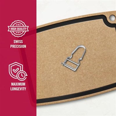 Victorinox Star tasarruflu soyucu, patates soyucu, iki bıçaklı, sarkaç bıçaklı, ekstra keskin, metal sap, İsviçre yapımı