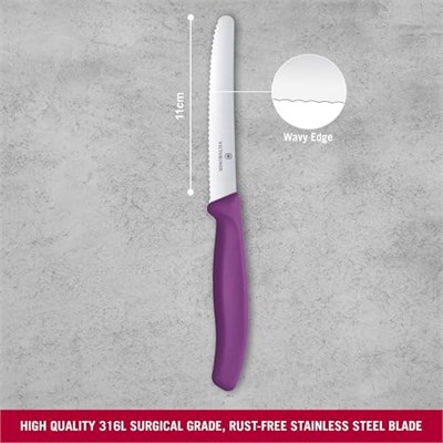 Victorinox Swiss Classic 11cm Tırtıklı Domates Bıçağı, Mor
