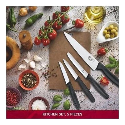 Victorinox, Vict.Swiss Classic Biçak Seti 5li, Kutulu, 6.7133.5gr, Siyah