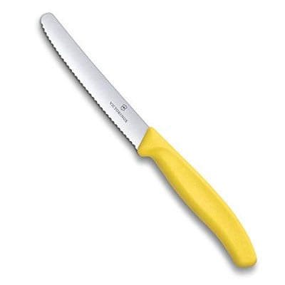 Victorinox VT 6.7836.L118 Swiss Classic Sarı Tırtıklı Domates Sosis Bıçağı 11 Cm