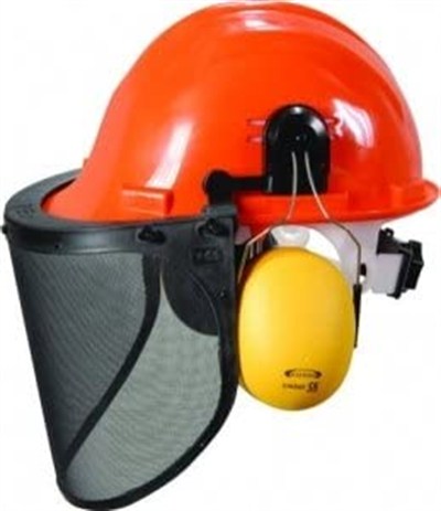 Vidalı Baret Kulaklık Tel Örgü Vizor Ge 1280-4