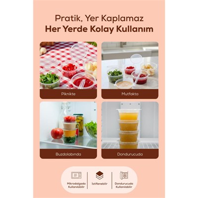 Vienev 100lü Dondurucuya Uygun Saklama Kabı – 60 Ml İlik, Tavuk Suyu, Sos Ve İlaç Saklama Kabı