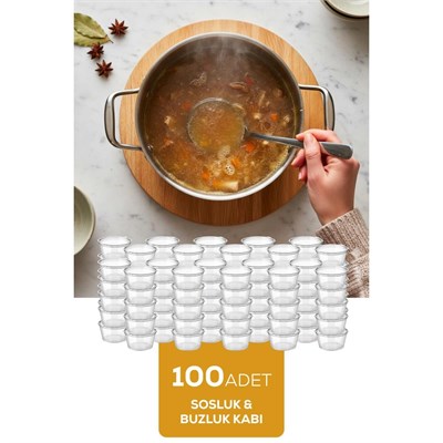 Vienev 100lü Dondurucuya Uygun Saklama Kabı – 30 Ml İlik, Tavuk Suyu, Sos Ve İlaç Saklama Kabı