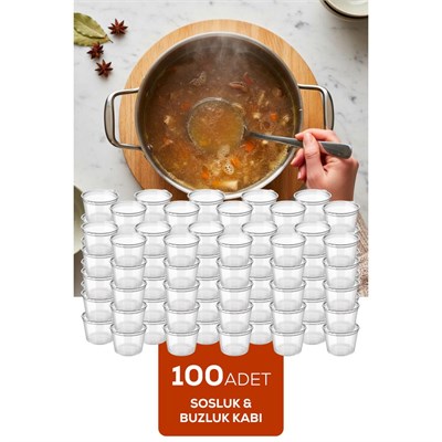 Vienev 100lü Dondurucuya Uygun Saklama Kabı – 120 Ml İlik, Tavuk Suyu, Sos Ve İlaç Saklama Kabı