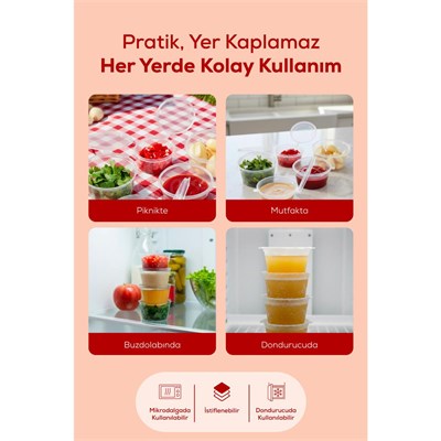 Vienev 100lü Dondurucuya Uygun Saklama Kabı – 80 Ml İlik, Tavuk Suyu, Sos Ve İlaç Saklama Kabı