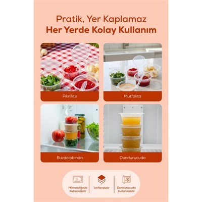 Vienev 100lü Dondurucuya Uygun Saklama Kabı – 120 Ml İlik, Tavuk Suyu, Sos Ve İlaç Saklama Kabı