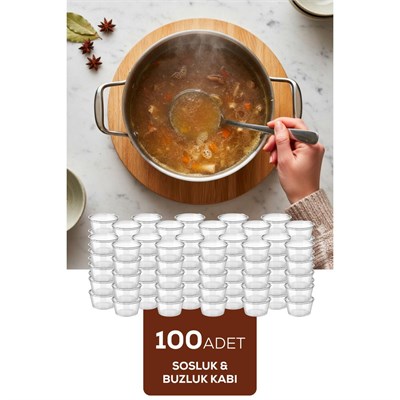 Vienev 100lü Dondurucuya Uygun Saklama Kabı – 60 Ml İlik, Tavuk Suyu, Sos Ve İlaç Saklama Kabı