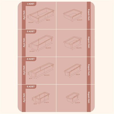 Vienev 10lu Set Ayarlanabilir Çekmece Içi Düzenleyici Kutu – Uzayıp Kısalabilen Organizer Seti (5a2b2c1d)