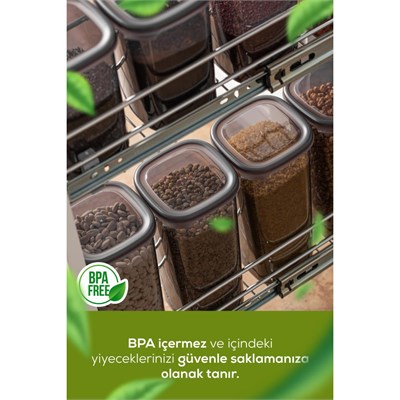Vienev 12li Etiketli Hava Geçirmez Erzak Ve Baharat Saklama Kabı Seti 0,25 Lt Antrasit Antrasit