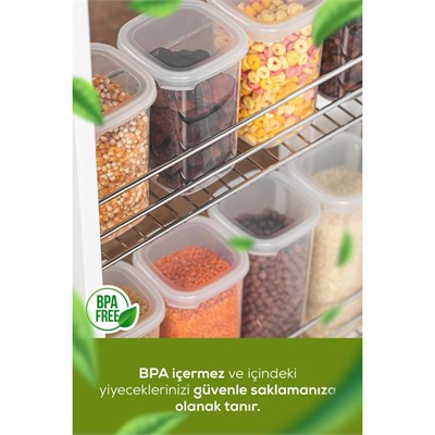 Vienev 12li Etiketli Hava Geçirmez Erzak Ve Baharat Saklama Kabı Seti 0,25 Lt Beyaz
