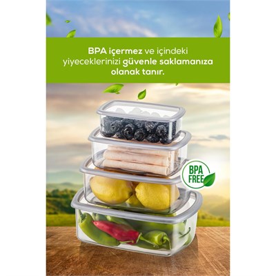 Vienev 12li Hava Geçirmez Saklama Kabı Seti Antrasit 3x(250-500-750-1200 Ml)