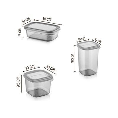 Vienev 15li Baharat Saklama Kabı Seti Avantajlı Paket 5x 0,40, 0,45, 0,55 Litre Etiketli Kaşıklı Süper Set Şeffaf