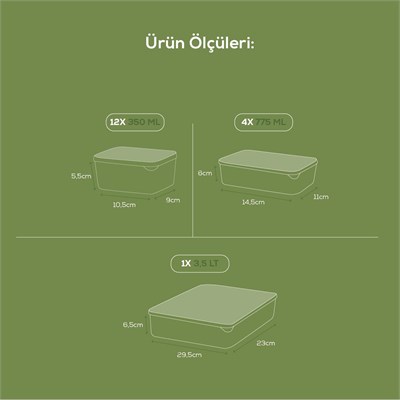 Vienev 17li Buzdolabı Düzenleyici Organizer Mikrodalgaya Uygun Difriz Saklama Kabı Gri