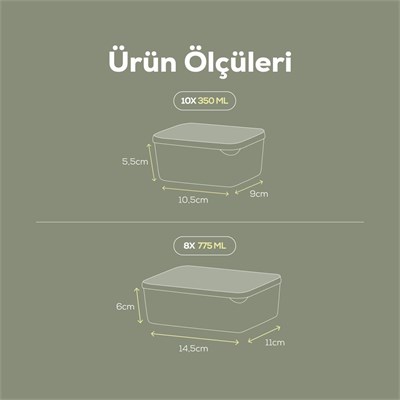 Vienev 18li Buzdolabı Düzenleyici Organizer Mikrodalgaya Uygun Difriz Saklama Kabı Yeşil