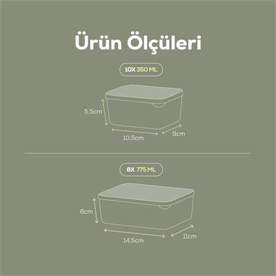 Vienev 18li Buzdolabı Düzenleyici Organizer Mikrodalgaya Uygun Difriz Saklama Kabı Mint