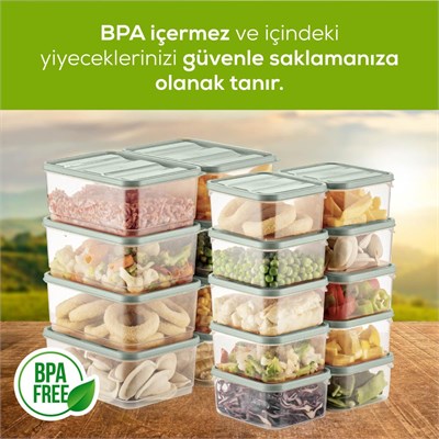 Vienev 18li Buzdolabı Düzenleyici Organizer Mikrodalgaya Uygun Difriz Saklama Kabı Mint