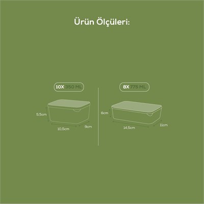 Vienev 18li Buzdolabı Düzenleyici Organizer Mikrodalgaya Uygun Difriz Saklama Kabı Gri