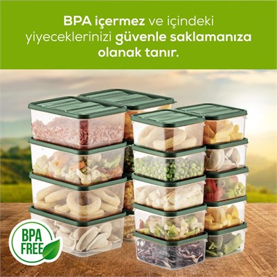 Vienev 18li Buzdolabı Düzenleyici Organizer Mikrodalgaya Uygun Difriz Saklama Kabı Yeşil