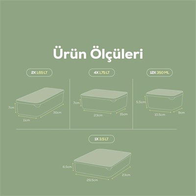 Vienev 19lu Buzdolabı Dondurucu Organizer Mikrodalga Ve Difrize Uygun Saklama Kabı Mint