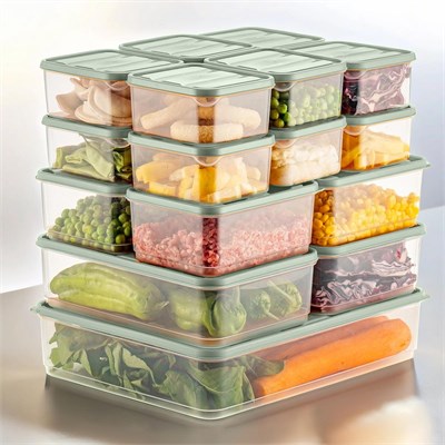 Vienev 19lu Buzdolabı Düzenleyici Organizer Mikrodalgaya Uygun Difriz Saklama Kabı Mint