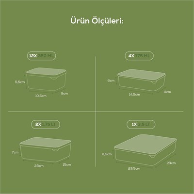 Vienev 19lu Buzdolabı Düzenleyici Organizer Mikrodalgaya Uygun Difriz Saklama Kabı Gri
