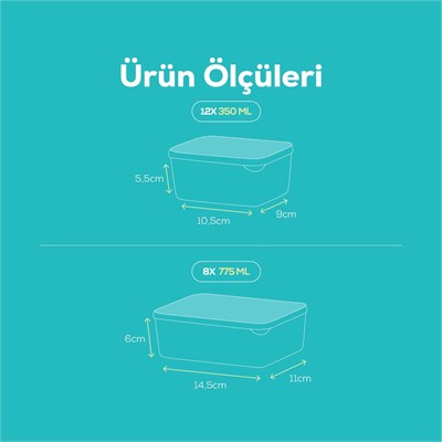 Vienev 20li Buzdolabı Düzenleyici Organizer Mikrodalgaya Uygun Difriz Saklama Kabı Yeşil
