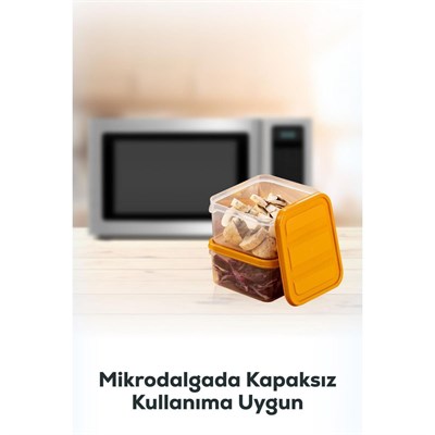 Vienev 20li Buzdolabı Düzenleyici Organizer Mikrodalgaya Uygun Difriz Saklama Kabı Turuncu