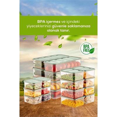 Vienev 20li Buzdolabı Düzenleyici Organizer Mikrodalgaya Uygun Difriz Saklama Kabı Mint