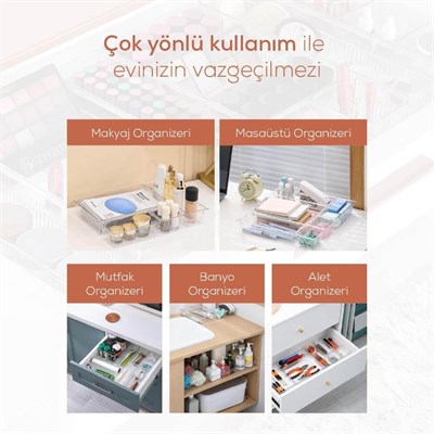 Vienev 22 Parça Takı Makyaj Dolap İçi-çekmece İçi Düzenleyici Organizer