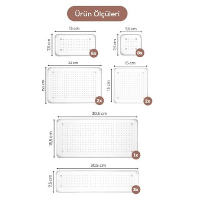 Vienev 22 Parça Takı Makyaj Dolap İçi-çekmece İçi Düzenleyici Organizer