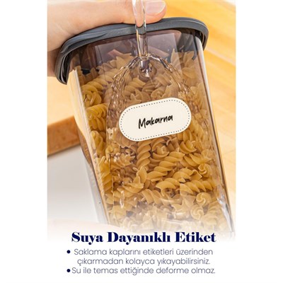 Vienev 24lü Etiketli Poly Kare Erzak Saklama Kabı Set 8x(0,55 Li̇tre, 1,2 Li̇tre, 1,75 Li̇tre) Antrasit