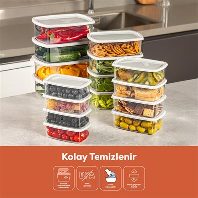 Vienev 24lü Hava Geçirmez Saklama Kabı Seti Gri 6x(250-500-750-1200 Ml)