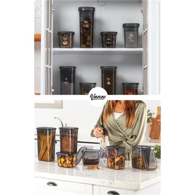 Vienev 24lü Peggy Dikdörtgen Saklama Kabı Seti 6x( 1900ml, 1500ml, 1150ml, 800ml ) Etiketli