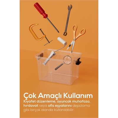 Vienev 2li 34 Litre Kilitli Kapaklı Saklama Ve Erzak Kutusu 33116