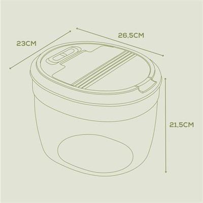 Vienev 2li 8 Litre Büyük Boy Plastik Saklama Kabı – Antrasit Kapak Ve Gövde