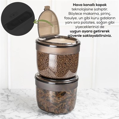 Vienev 2li 8 Litre Büyük Boy Plastik Saklama Kabı – Antrasit Kapak Ve Gövde