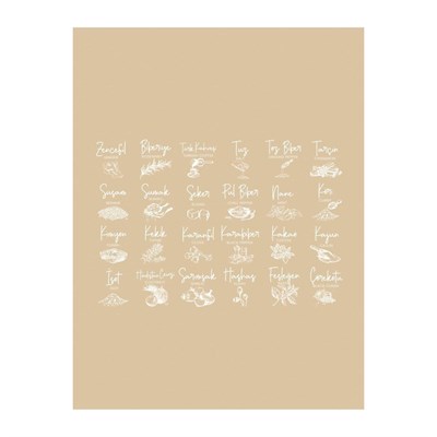 Vienev 3 Adet Beyaz Serigrafi Baharat Etiketi