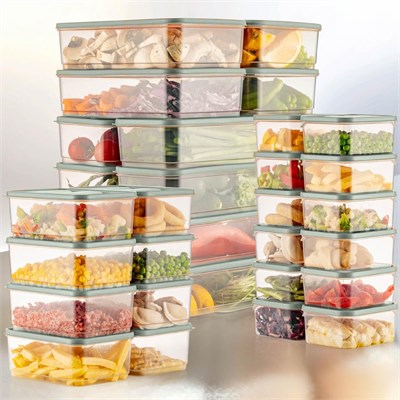 Vienev 30lu Buzdolabı Düzenleyici Organizer Mikrodalgaya Uygun Difriz Saklama Kabı Mint