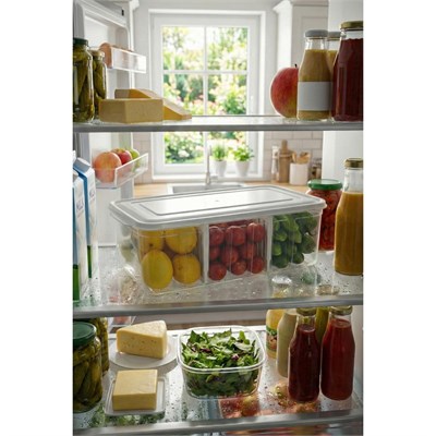 Vienev 3lü Ayarlanabilir 3 Bölmeli Saklama Kabı 6 Lt | Buzdolabı Çekmece Düzenleyici Organizer Kutu
