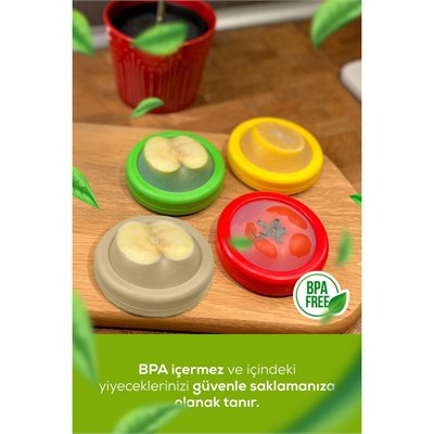 Vienev 3lü Buzdolabı Için Yarım Meyve Ve Sebze Koruma Kabı - Limon, Soğan, Domates Saklama Kutusu Yeşil