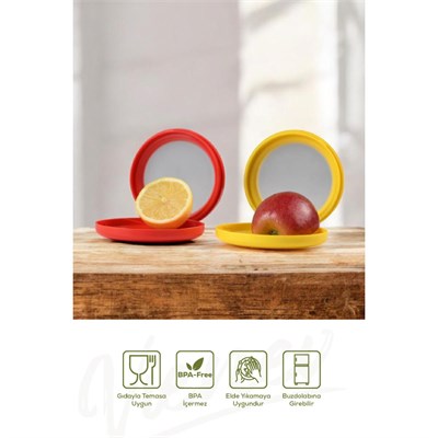 Vienev 3lü Buzdolabı Için Yarım Meyve Ve Sebze Koruma Kabı - Limon, Soğan, Domates Saklama Kutusu Renkli