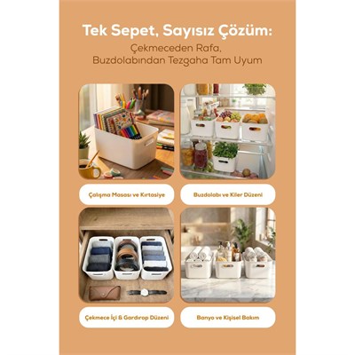 Vienev 3lü Düzenleyici Saklama Kutusu Beyaz - Mutfak, Banyo Ve Makyaj Düzenleyici Organizer