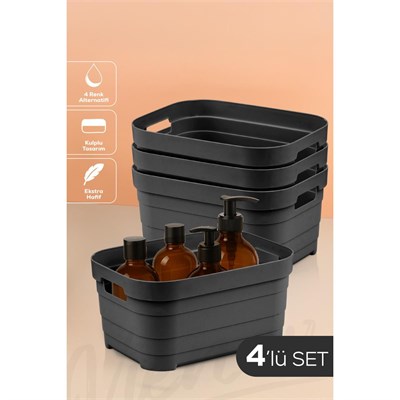 Vienev 4lü 3,8 Litre Saklama Kutusu Antrasit