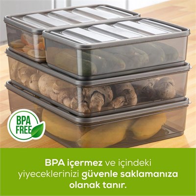 Vienev 4lü Bella Buzdolabı Düzenleyici Antrasit 2x(3,5, 1,75 Li̇tre)