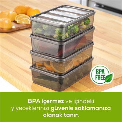 Vienev 4lü Bella Buzdolabı Düzenleyici 1,75 Litre Antrasit