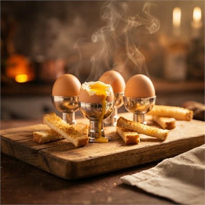Vienev 4lü Metal Yumurtalık Seti Şık Kahvaltı Sunumu - Yumurta Kabı
