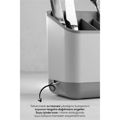 Vienev 5 Bölmeli Organizer Kaşıklık Tezgah Üstü Kaşık Düzenleyici Gri