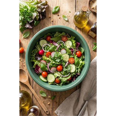 Vienev 5li Renkli Karıştırma Kabı Seti - Çok Amaçlı İç İçe Geçen Hamur Ve Salata Hazırlık Kasesi