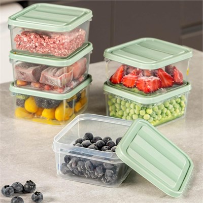Vienev 6lı 350 Ml Buzdolabı Dondurucu Organizer Mikrodalga Ve Difrize Uygun Saklama Kabı Mint